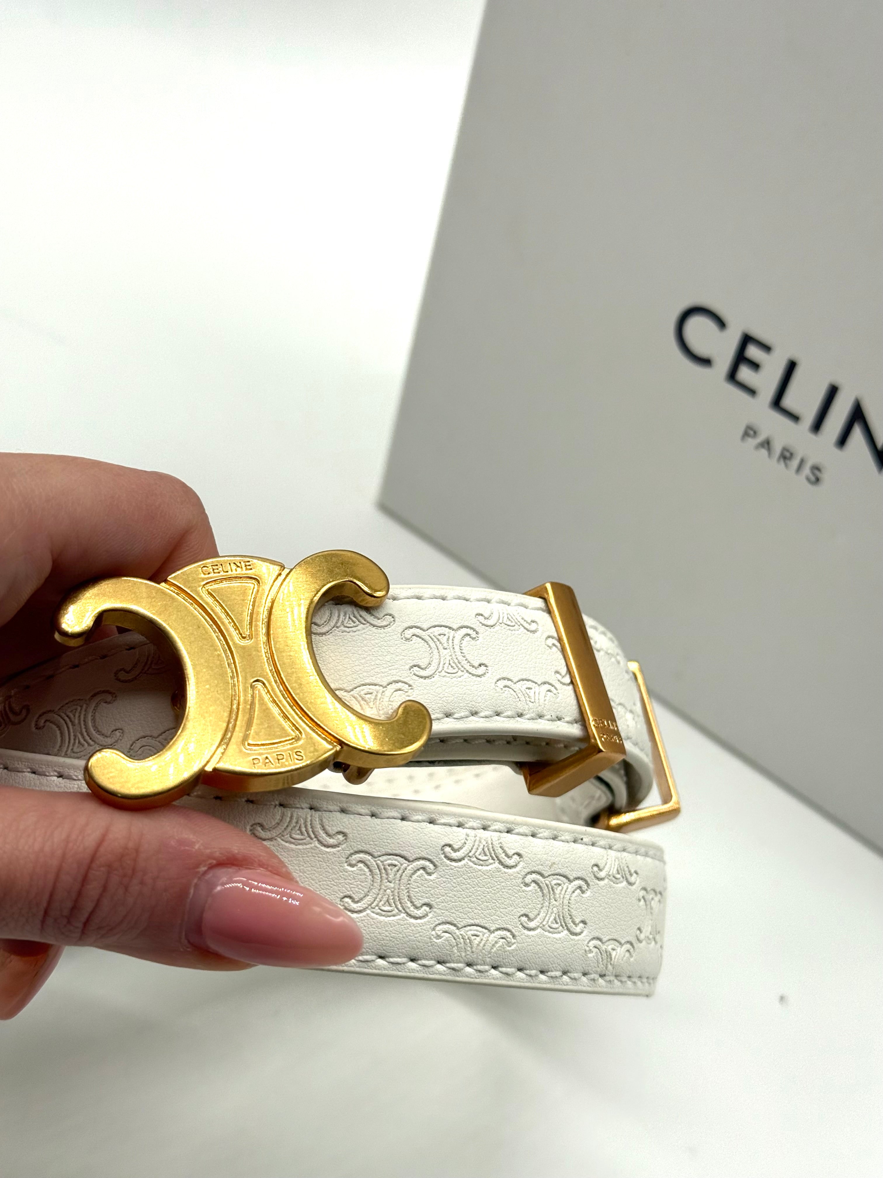 Celine ζώνη white