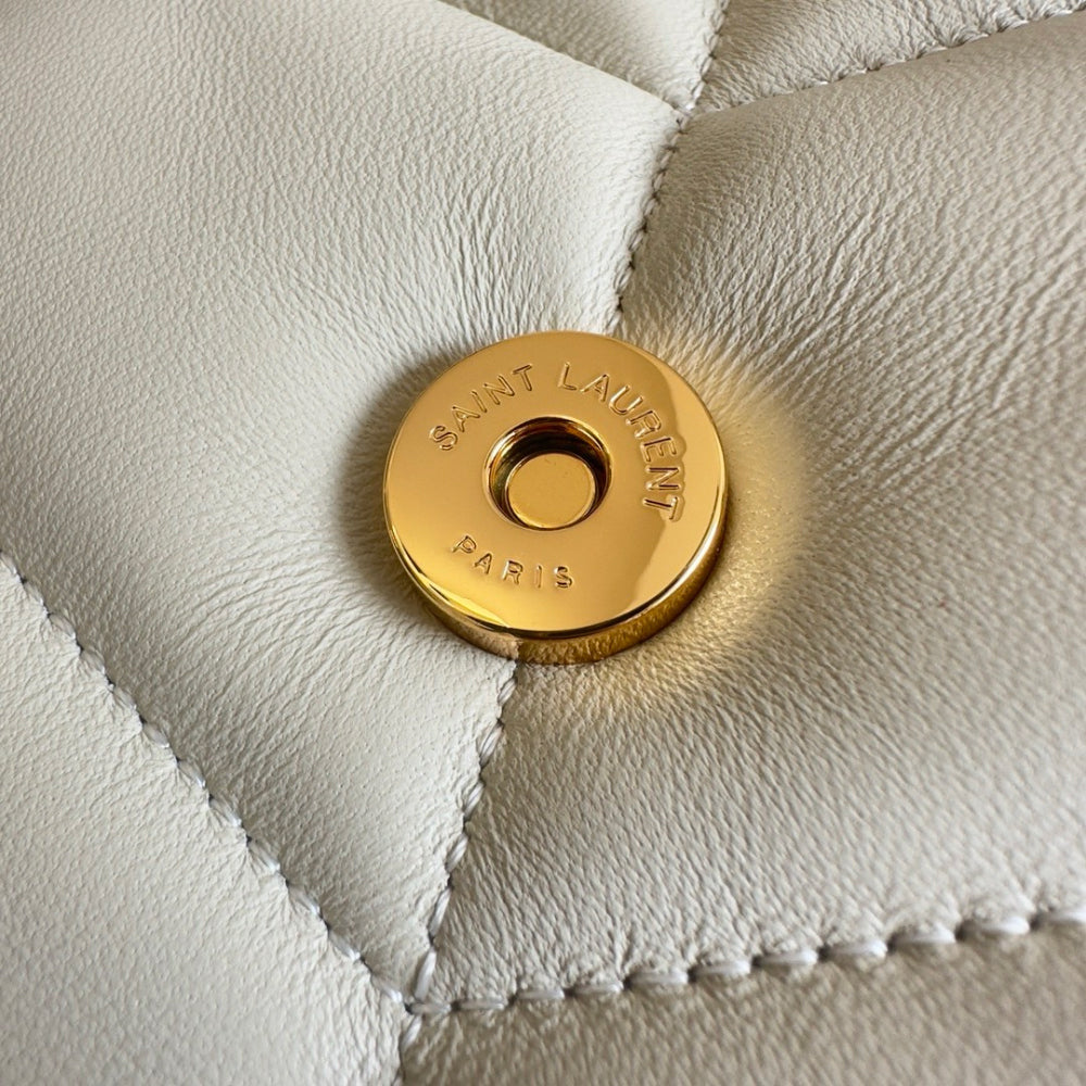 YSL PUFFER BAG NUDE