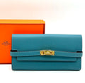 Hermes Kelly wallet blue sky