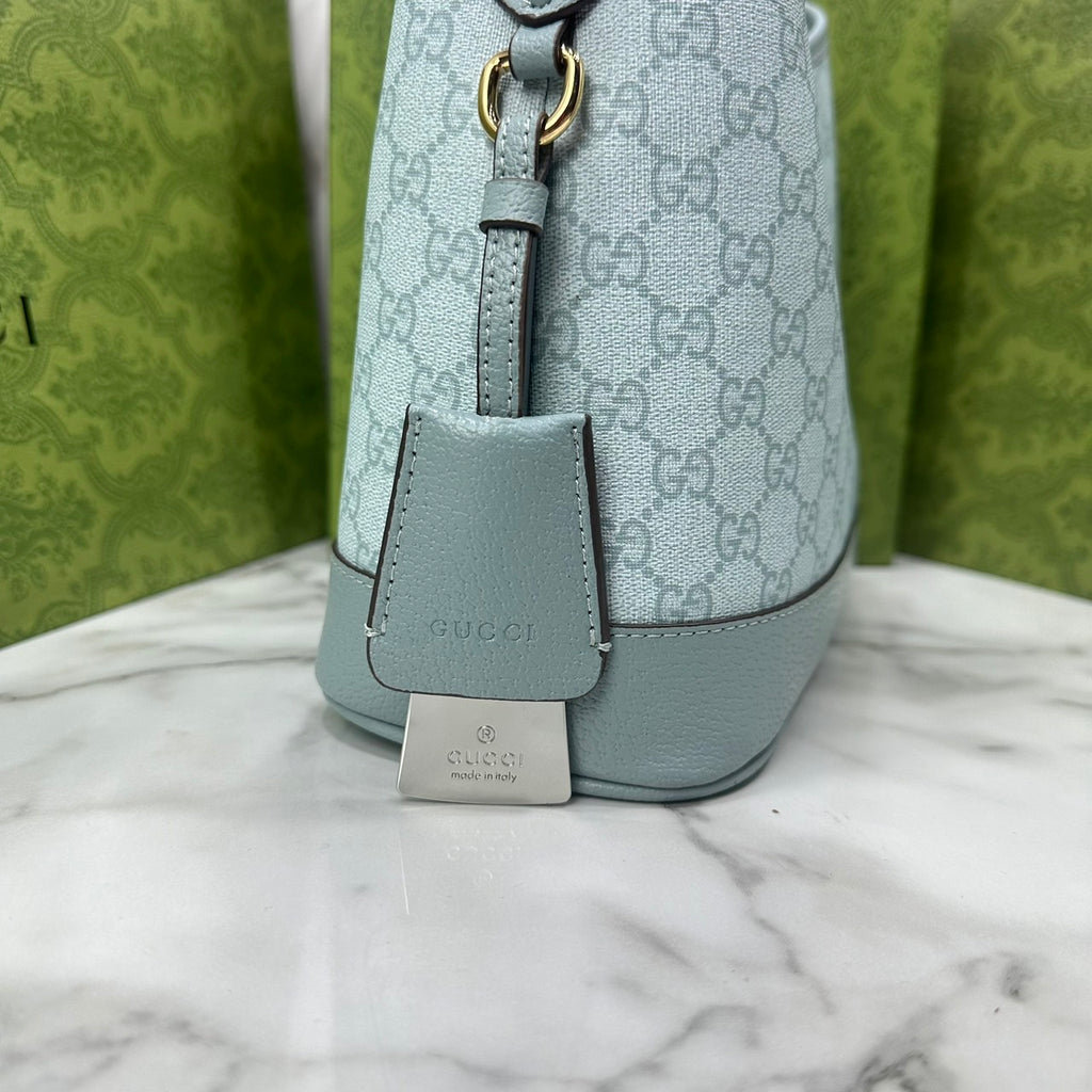 GUCCI OPHIDIA LARGE BLUE CANVAS