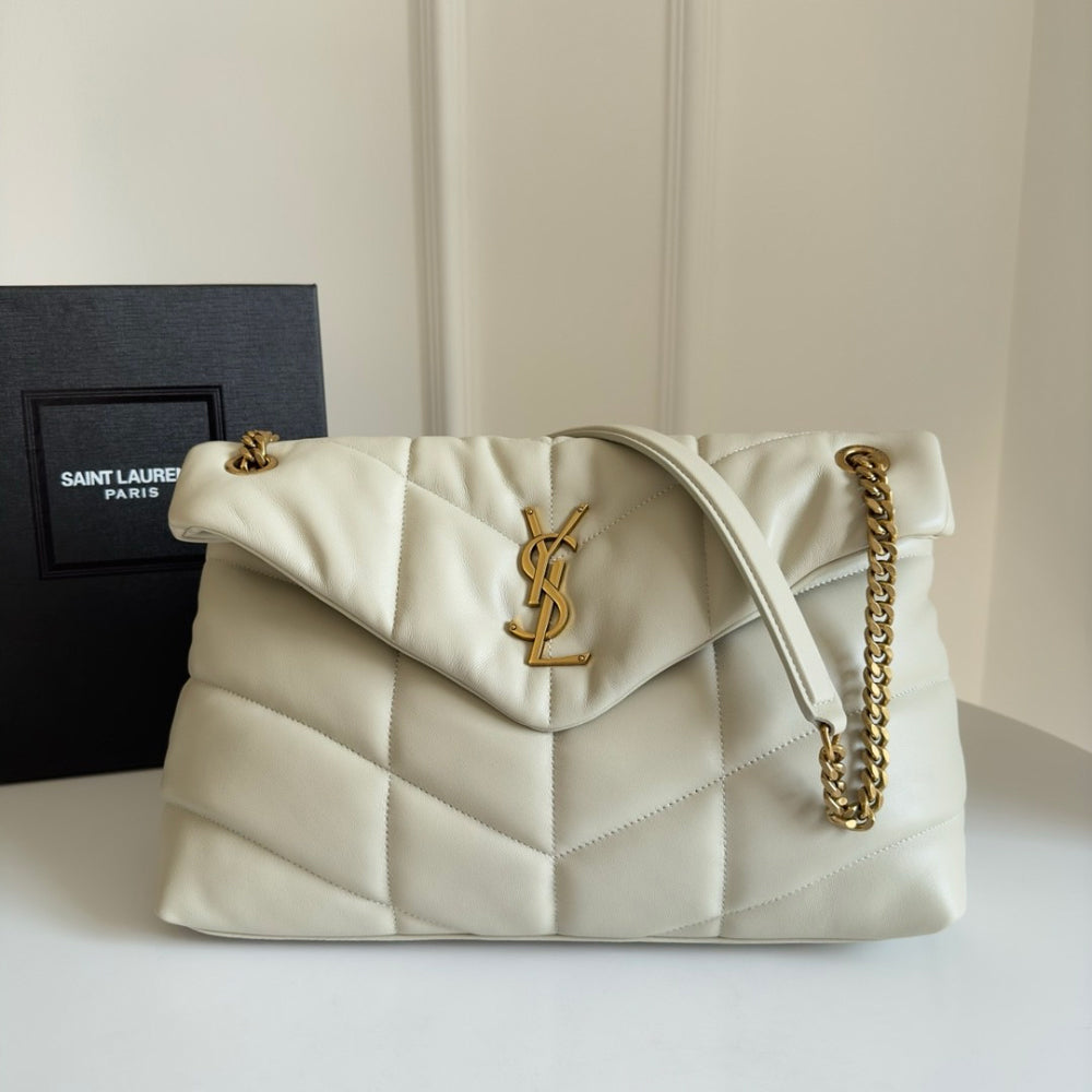 YSL PUFFER BAG NUDE