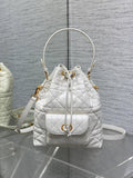 DIOR SMALL CARO BUCKET BAG WHITE