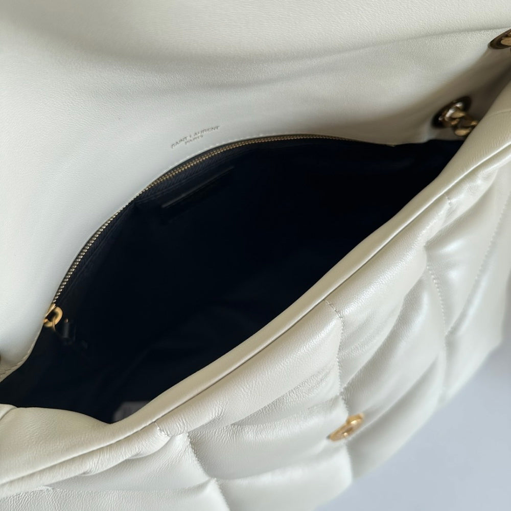 YSL PUFFER BAG NUDE