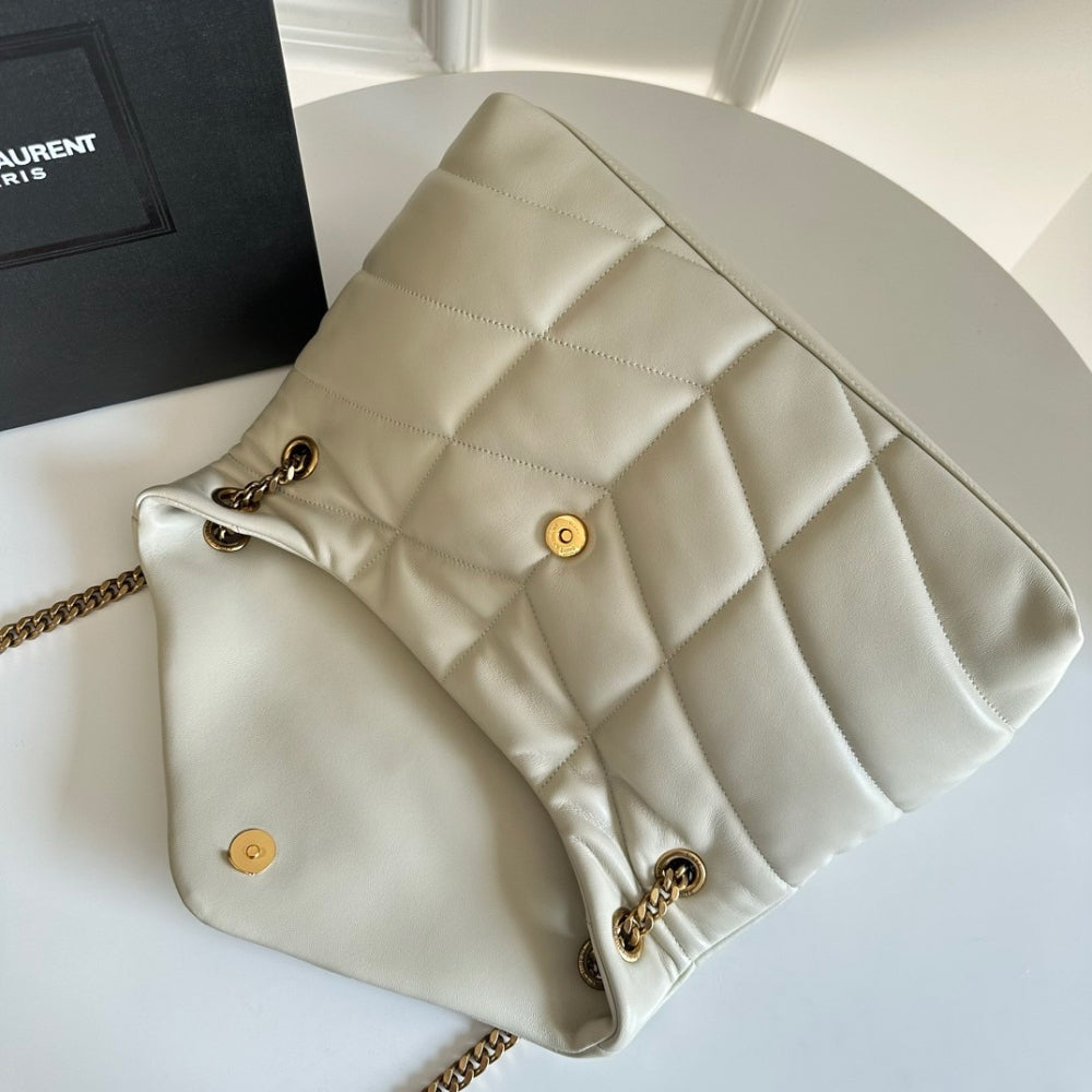 YSL PUFFER BAG NUDE