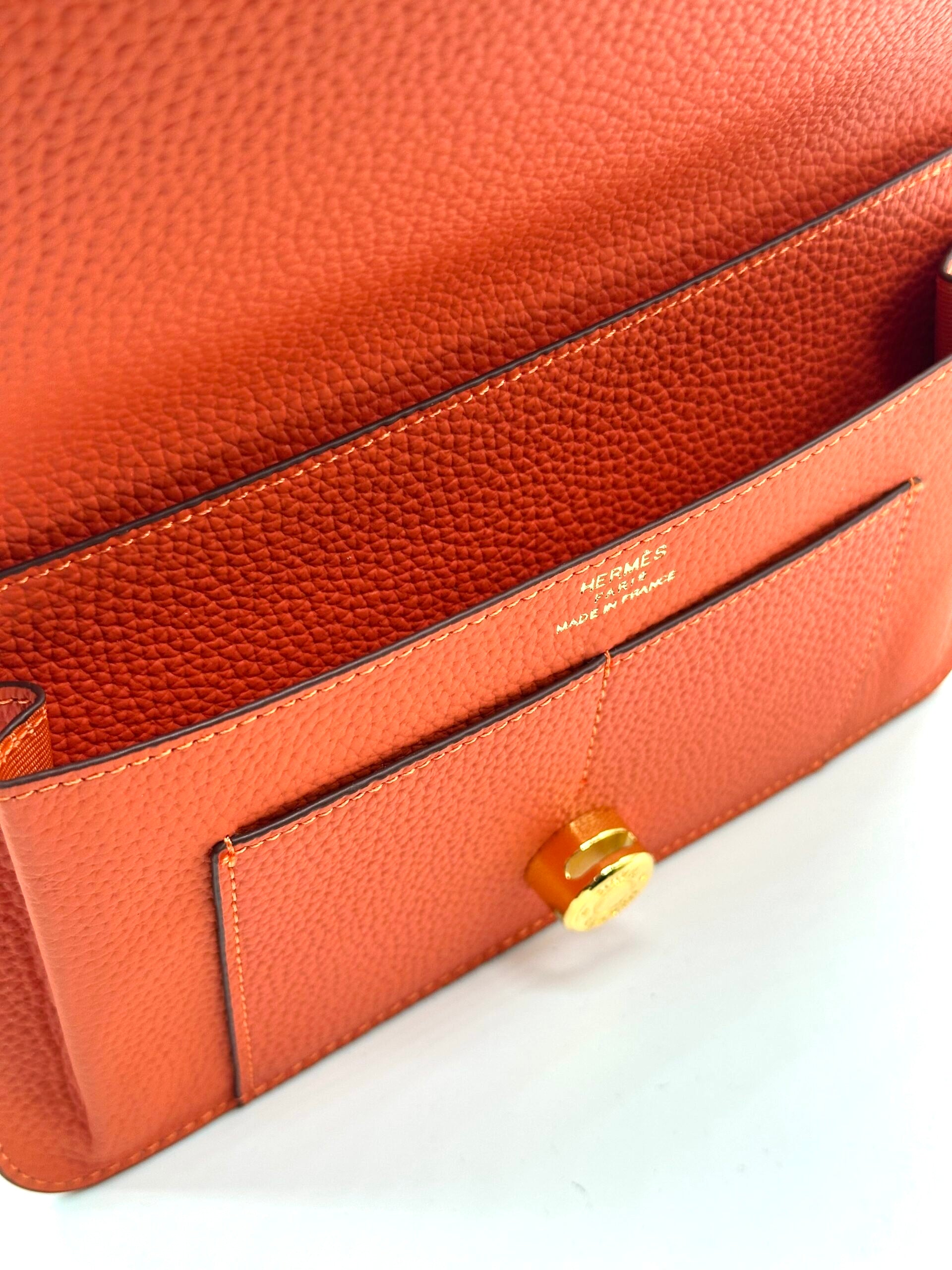 Hermes Wallet dogon orange