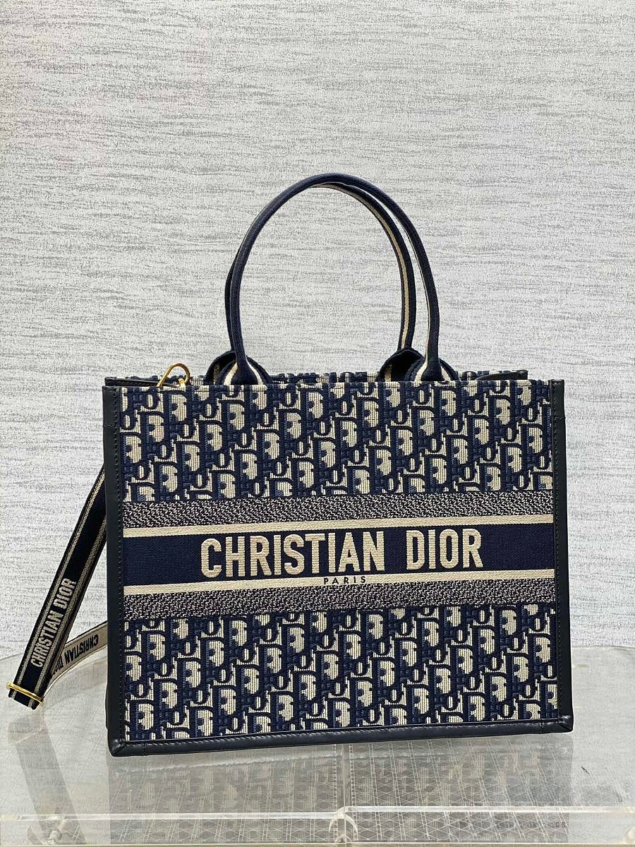 Dior book tote bag canvas-leather