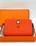Hermes Wallet dogon orange