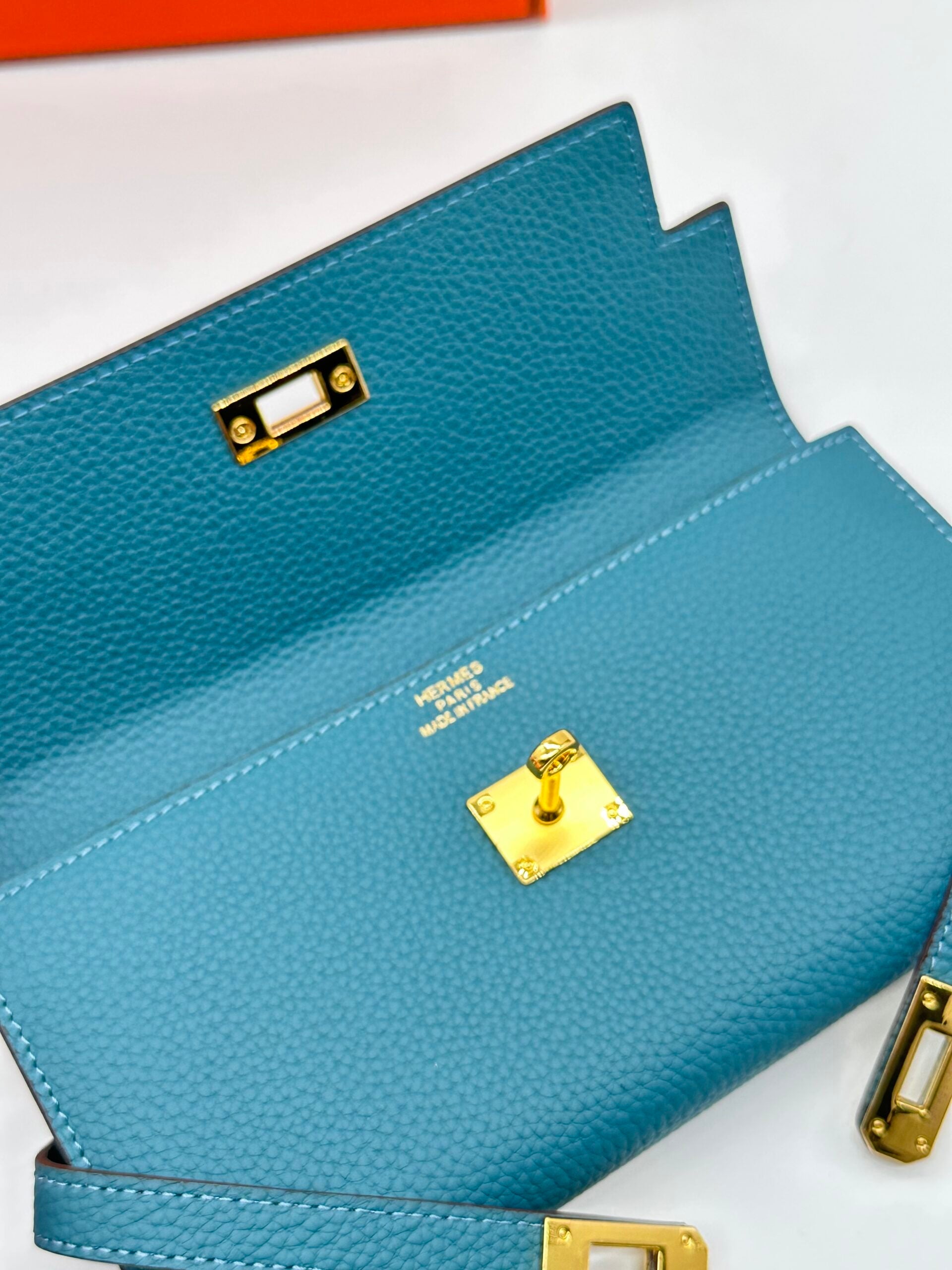 Hermes Kelly wallet blue sky
