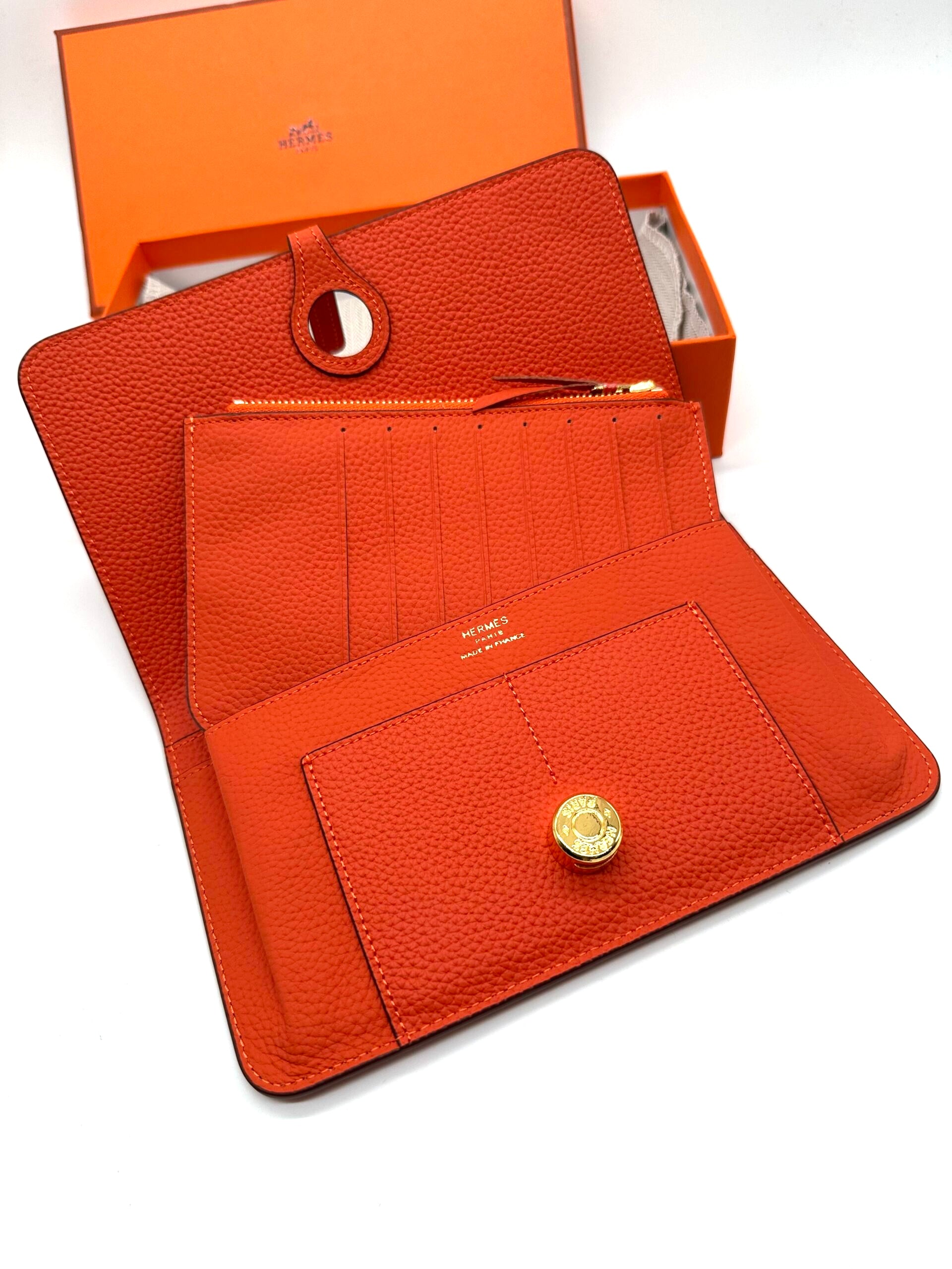 Hermes Wallet dogon orange
