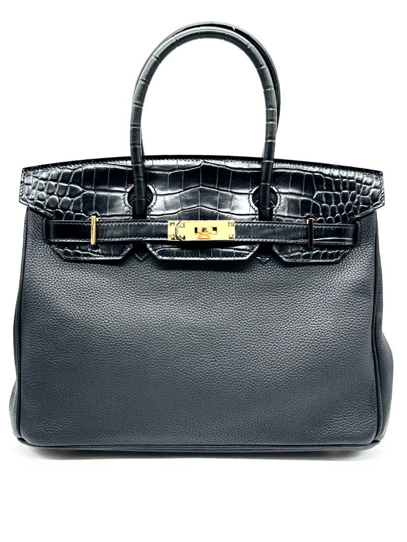 Hermes birkin 30 croco black