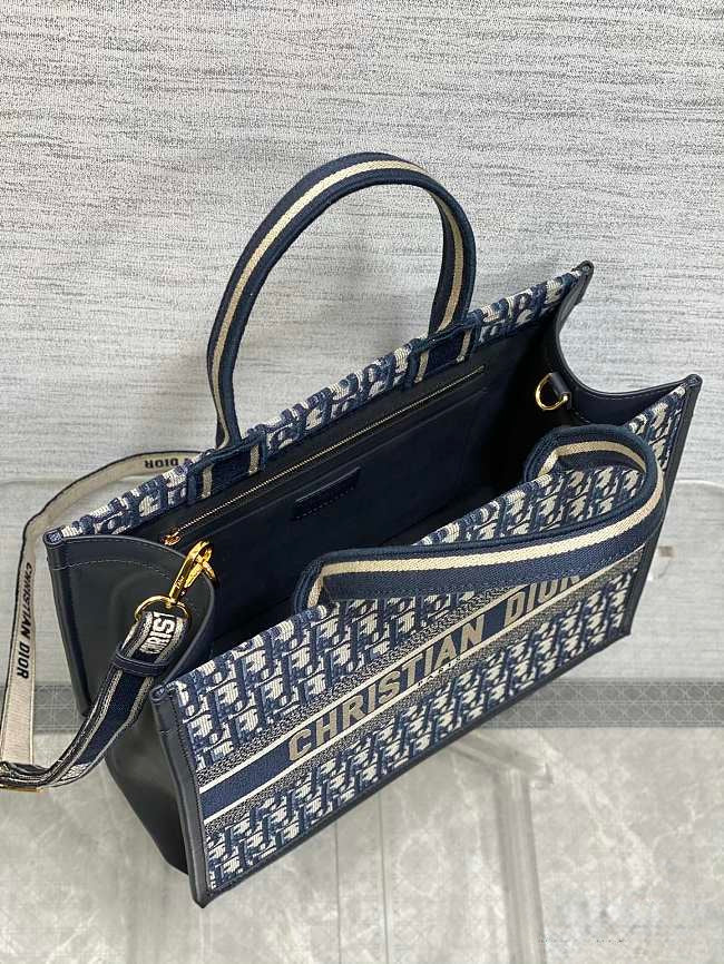 Dior book tote bag canvas-leather