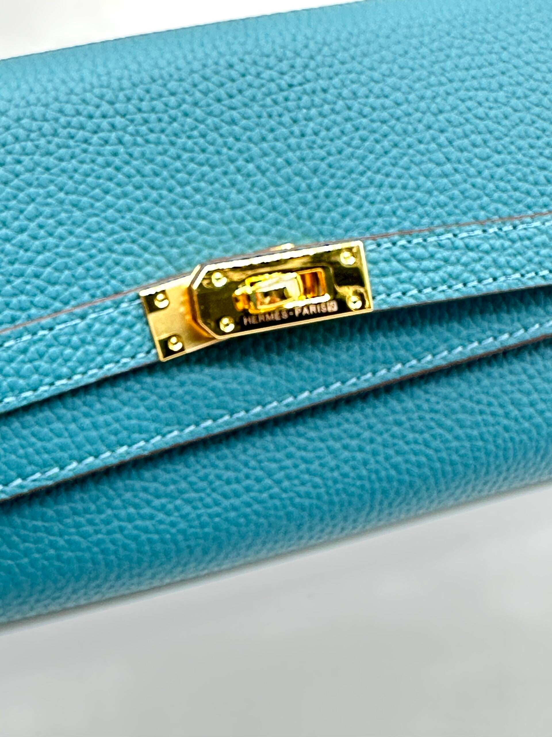 Hermes Kelly wallet blue sky