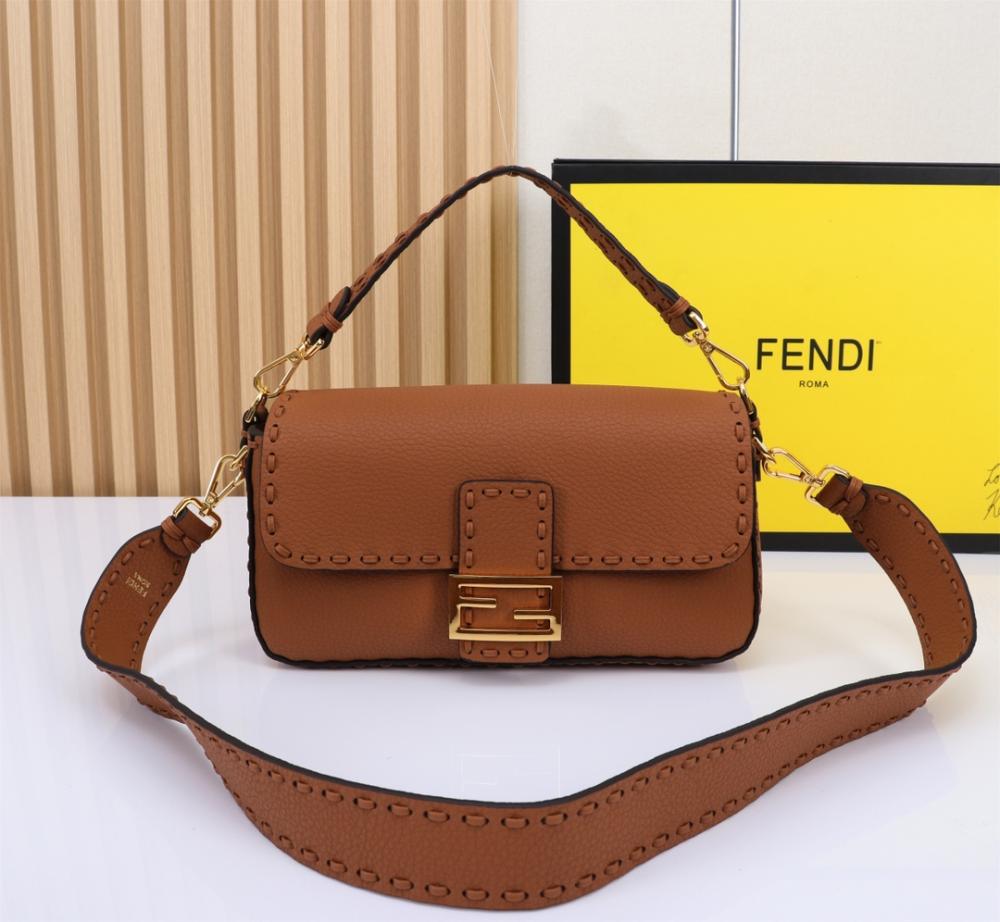 Fendi Baguette leather taba