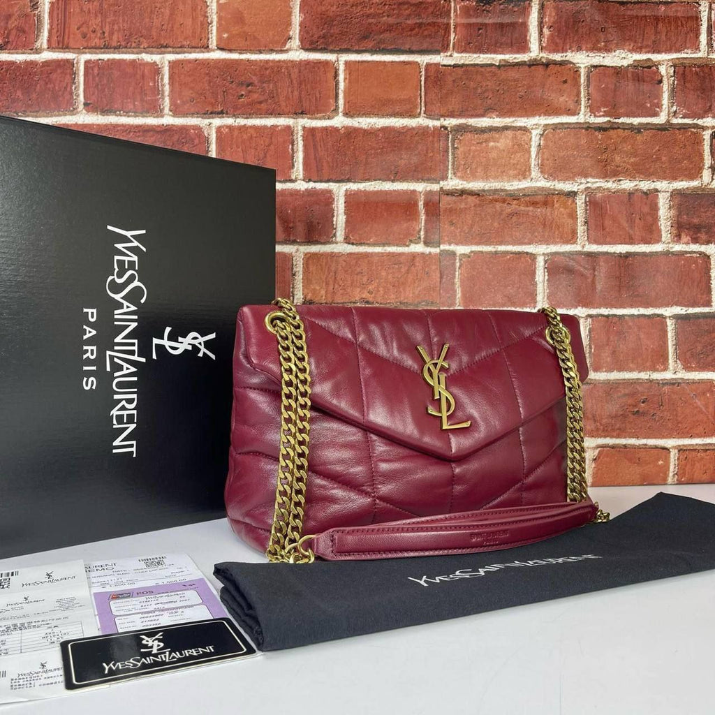 YSL puffer bag bordeux