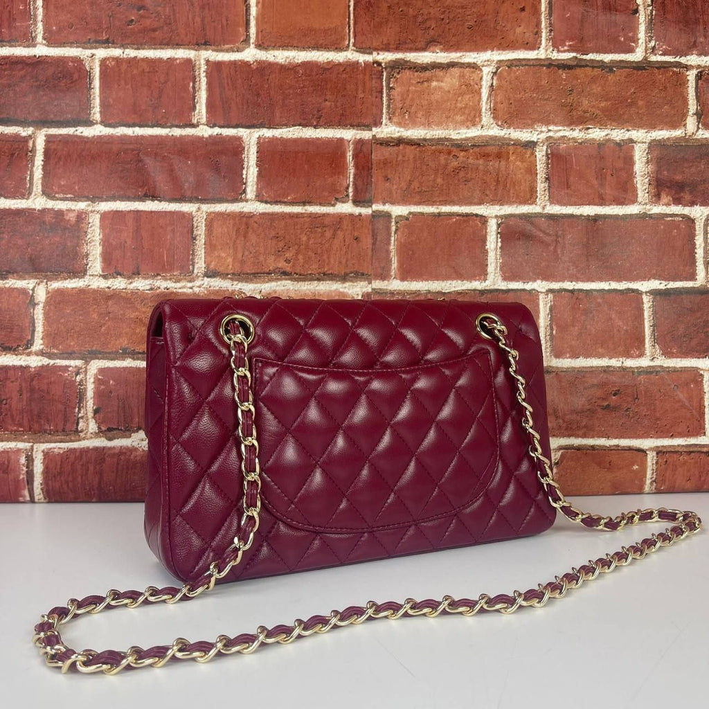Ch classic flap bag burgundy