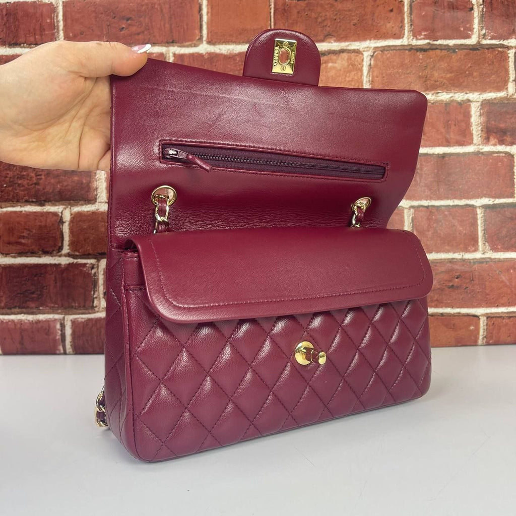 Ch classic flap bag burgundy
