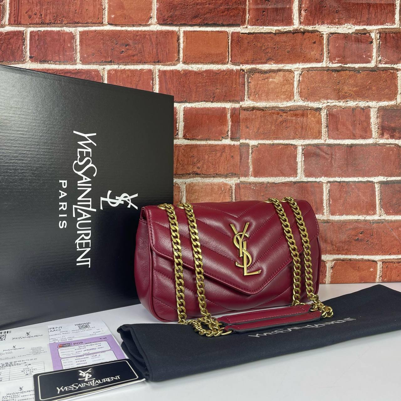 YSL Loulou bag new burgundy