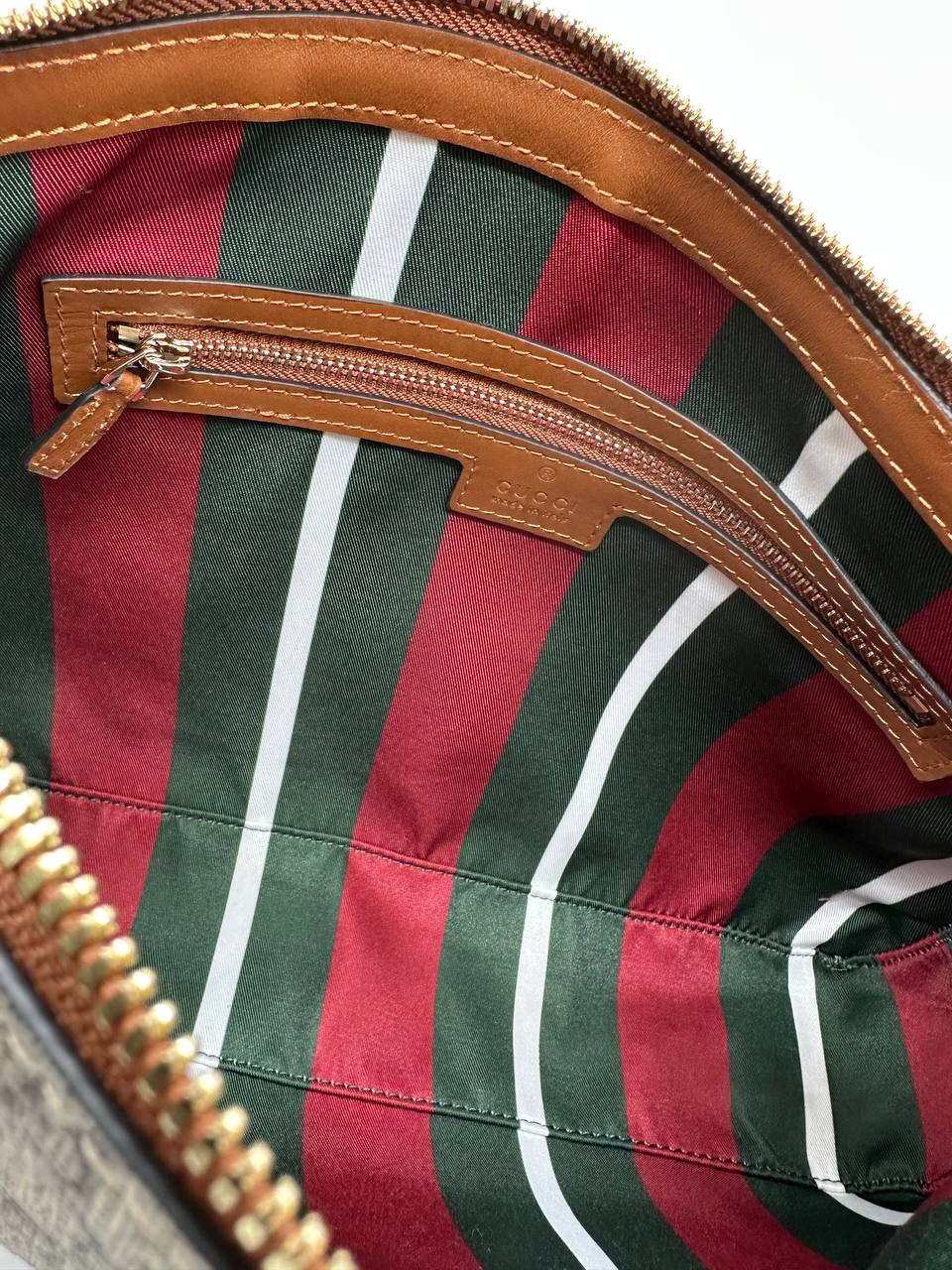 Gucci emblem shoulder bag canvas