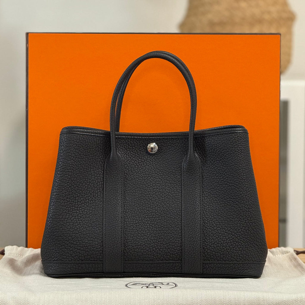 Hermes Garden party 49 black leather