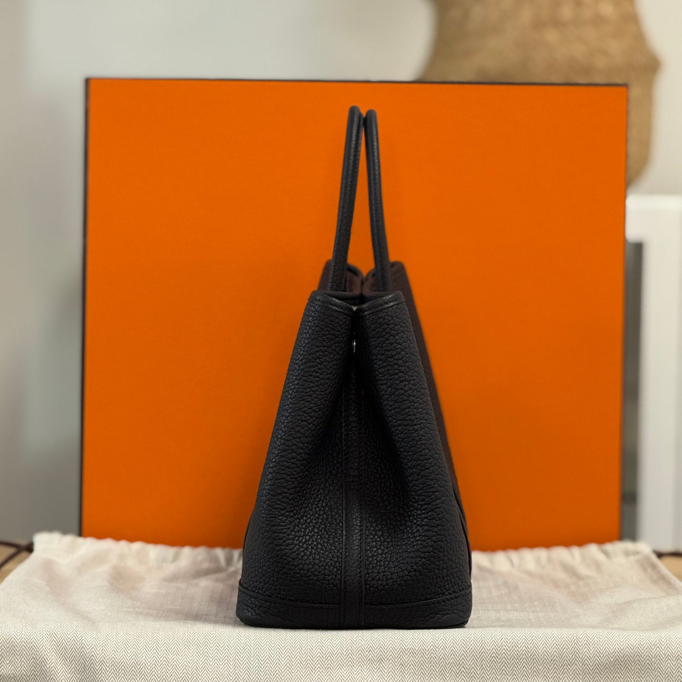 Hermes Garden party 49 black leather