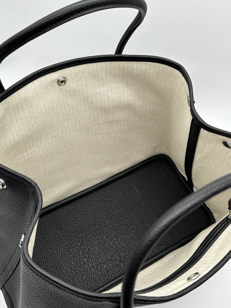 Hermes Garden party 49 black leather